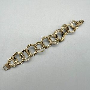Lia Sophia Bracelet Chunky Matte Gold Tone Round Link Chain 7" Costume Jewelry‎